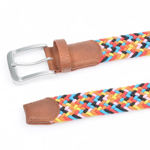 1812 Elastic Braided Belt – Unisex Multicolored Woven Stretch For Womens main image 4